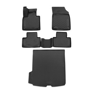 Volvo XC90 3D Floor-Trunk Mats - Omac - SUV KIT - Black - 2016-2025